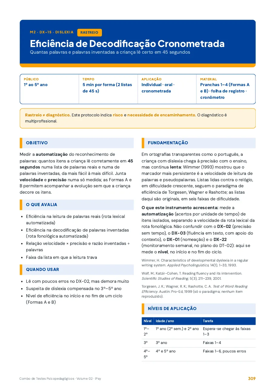 Página de instrumento de decodificação do Volume 02