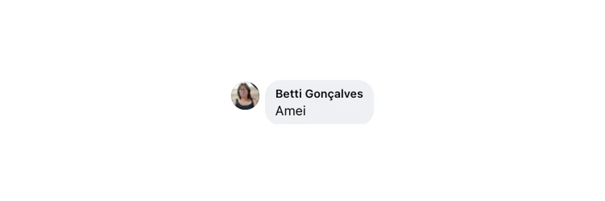 Comentário de Betti Gonçalves no Facebook: “Amei”