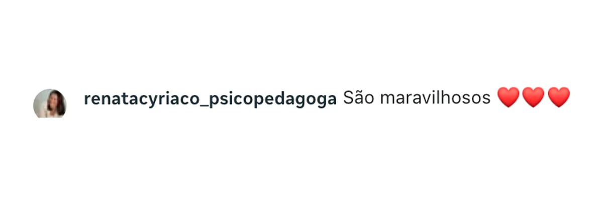 Comentário de renatacyriaco_psicopedagoga no Instagram: “São maravilhosos”
