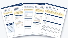 Páginas do Kit de Documentos: anamnese, contrato, entrevista com a família, recibo e termo de consentimento
