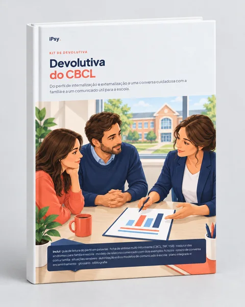 Mockup do Kit de devolutiva do CBCL como livro impresso