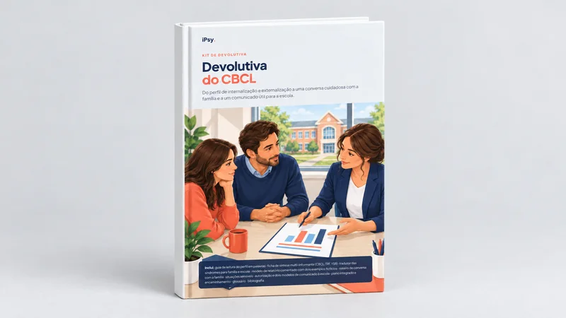 Mockup do Kit de devolutiva do CBCL como livro impresso