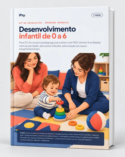 Mockup do Kit de devolutiva do desenvolvimento infantil (0 a 6 anos) como livro impresso