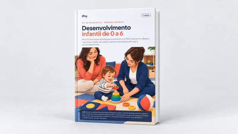 Mockup do Kit de devolutiva do desenvolvimento infantil (0 a 6 anos) como livro impresso