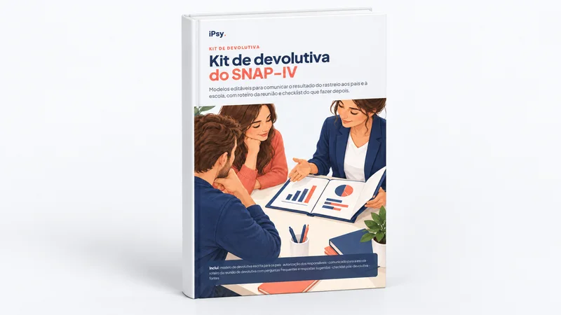 Mockup do Kit de devolutiva do SNAP-IV como livro impresso