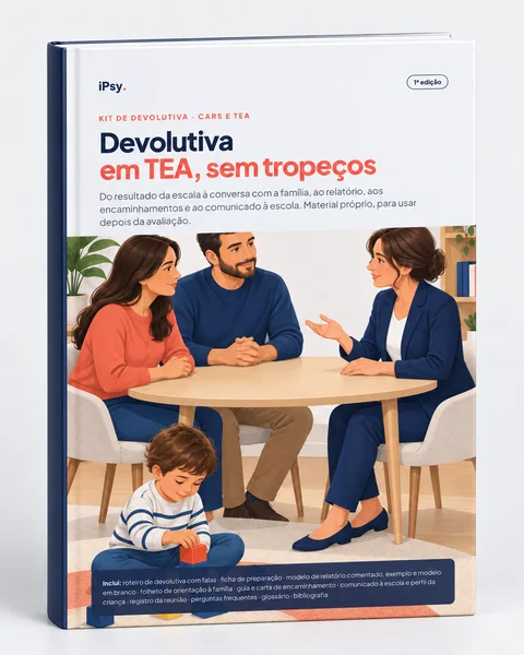 Mockup do Kit de devolutiva CARS / TEA como livro impresso