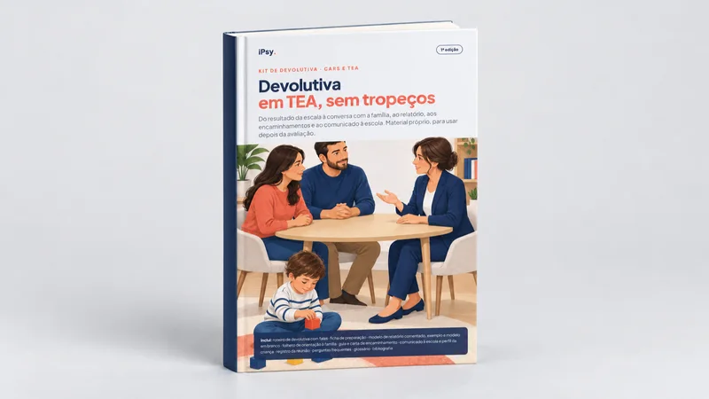 Mockup do Kit de devolutiva CARS / TEA como livro impresso
