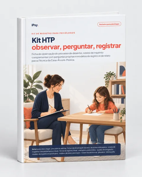 Mockup do Kit HTP: observar, perguntar, registrar como livro impresso