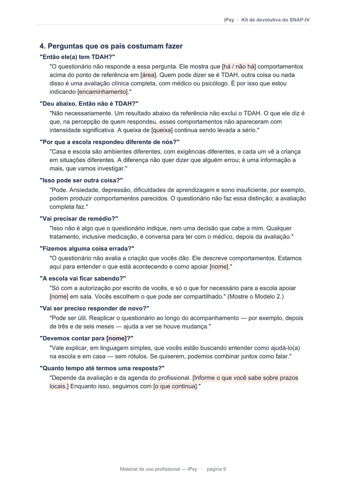 Perguntas que os pais fazem